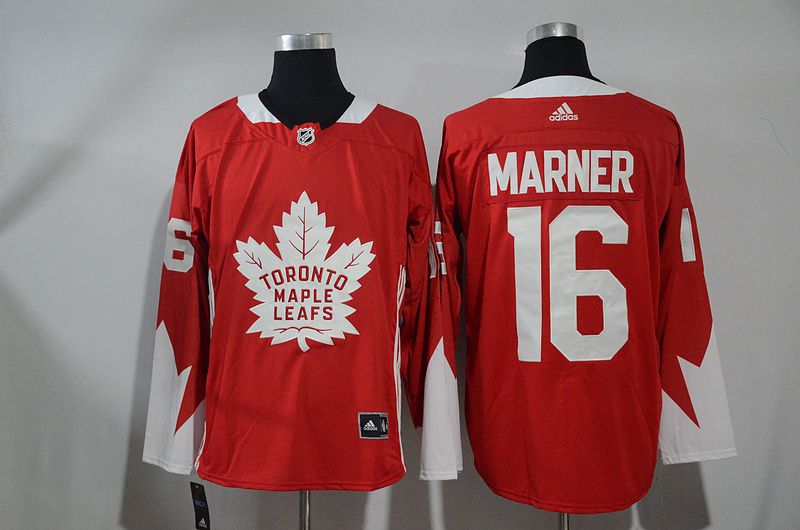 Men Toronto Maple Leafs #16 Marner Red NHL Jerseys